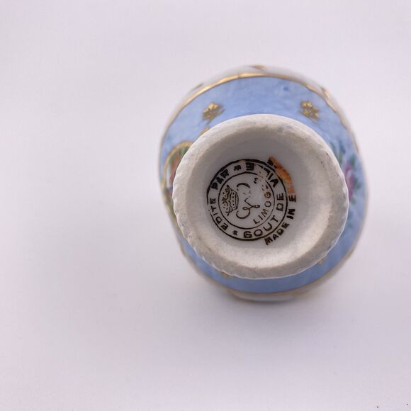 Limoges France - Miniature Porcelain Basket - Courting Couple - Picture 7 of 8